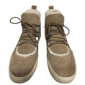 MARC FISHER cade beige white faux fur Sherpa boots Sz 11 women’s